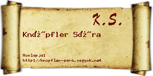 Knöpfler Sára névjegykártya